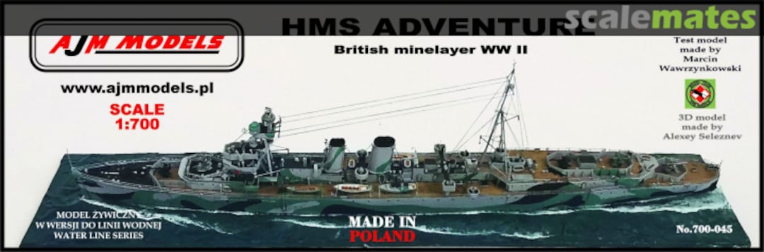 Boxart HMS Adventure - British Minelayer WW II 700-045 AJM Models Boxart HMS Adventure - British Minelayer WW II 700-045 AJM Models