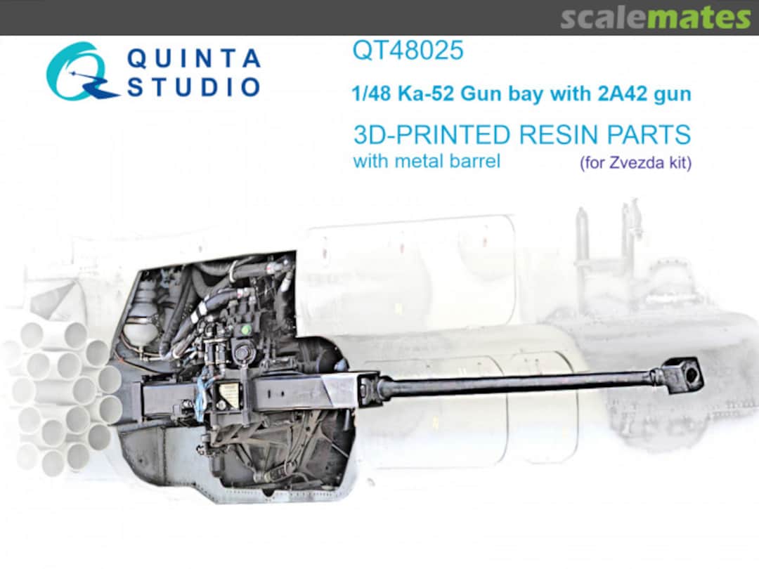Boxart Ka-52 Gun bay with 2A42 gun (3D-printed resin parts) QT48025 Quinta Studio