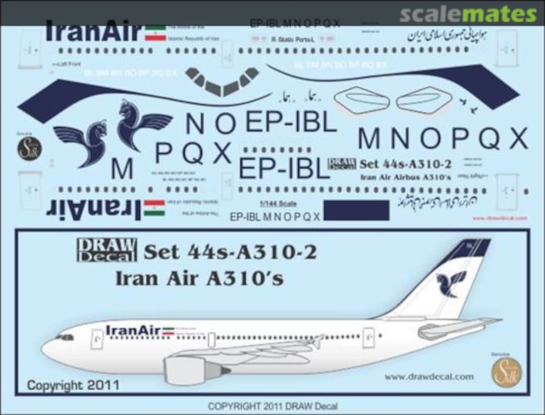 Boxart Airbus A310-203, A310-304 44s-A310-2 Draw Decal Boxart Airbus A310-203, A310-304 44s-A310-2 Draw Decal