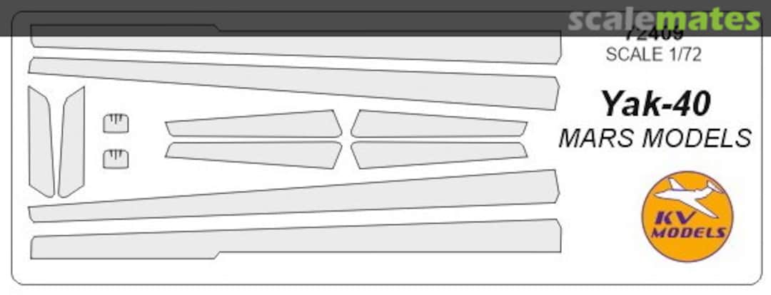 Boxart Yak-40 (all modification) Painting Masks For Anti-Icing Surfaces Model Without Masks For Engines 72409 KV Models