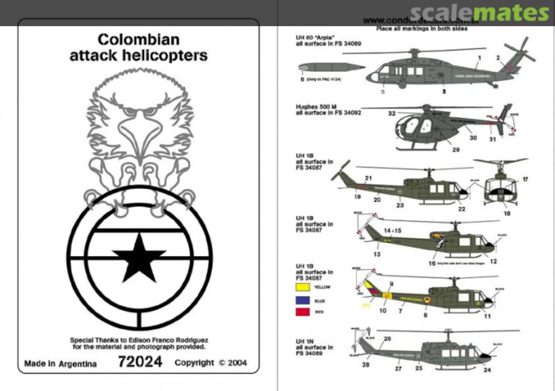 Boxart Colombian Attack Helicopters 72024 Condor Decals Boxart Colombian Attack Helicopters 72024 Condor Decals