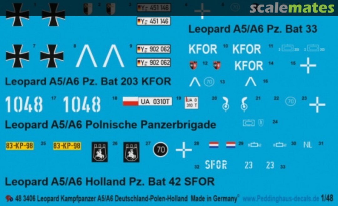 Boxart Leopard Kampfpanzer A5/A6 48 3406 Peddinghaus-Decals Boxart Leopard Kampfpanzer A5/A6 48 3406 Peddinghaus-Decals