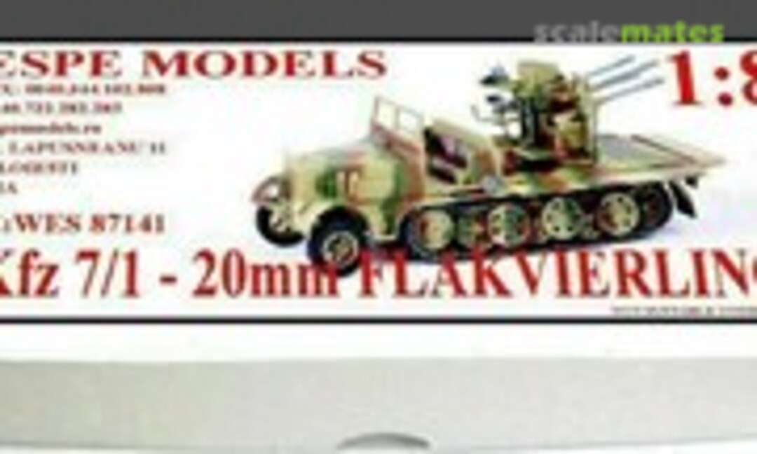 SdKfz 7/1 - 20mm Flakvierling 38 (Wespe Models WES 87141)