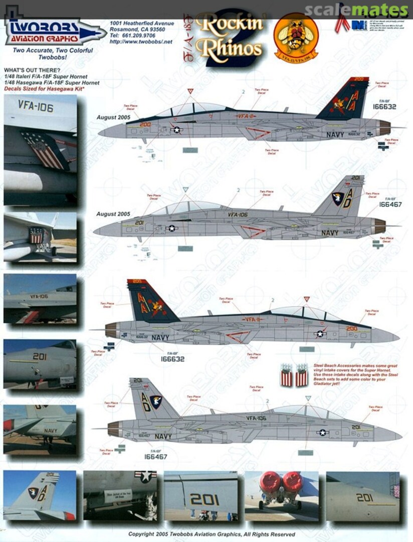 Boxart F/A-18F Rockin' Rhinos 2 48-103 TwoBobs Aviation Graphics Boxart F/A-18F Rockin' Rhinos 2 48-103 TwoBobs Aviation Graphics