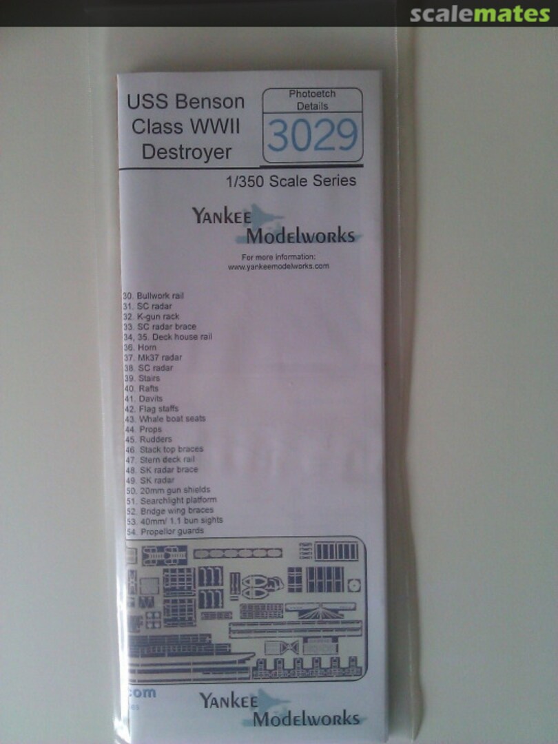 Boxart USS Benson Class Destroyer - PE Detail Set YKM-3029 Yankee Modelworks