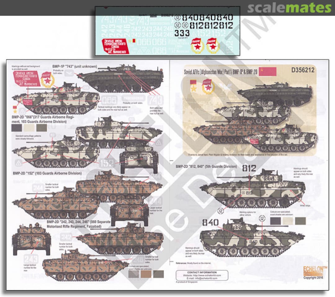 Boxart Soviet AFVs Afghanistan War Pt 1: BMP-1P & BMP-2D D356212 Echelon Fine Details Boxart Soviet AFVs Afghanistan War Pt 1: BMP-1P & BMP-2D D356212 Echelon Fine Details
