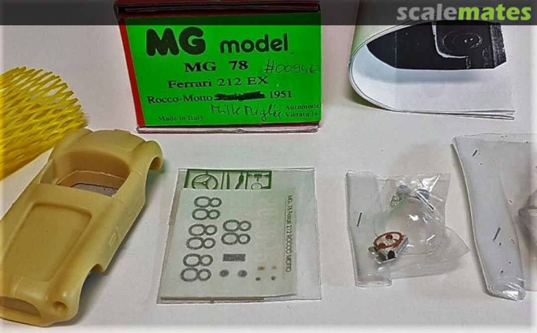 Boxart Ferrari 212 Export #0094E Motto MG78 MG Model Plus Boxart Ferrari 212 Export #0094E Motto MG78 MG Model Plus