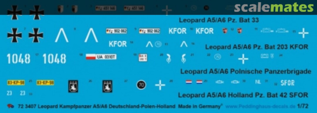 Boxart Leopard Kampfpanzer A5/A6 72 3407 Peddinghaus-Decals Boxart Leopard Kampfpanzer A5/A6 72 3407 Peddinghaus-Decals