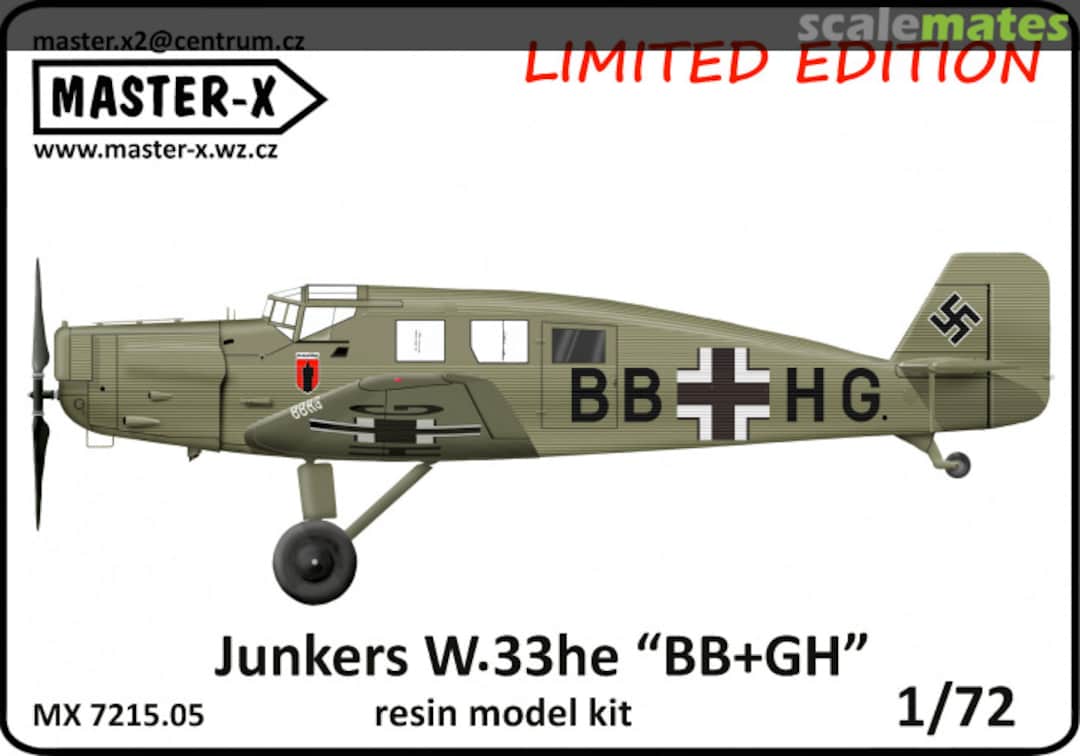 Boxart Junkers W.33he "BB+HG" MX 7215.05 Master-X