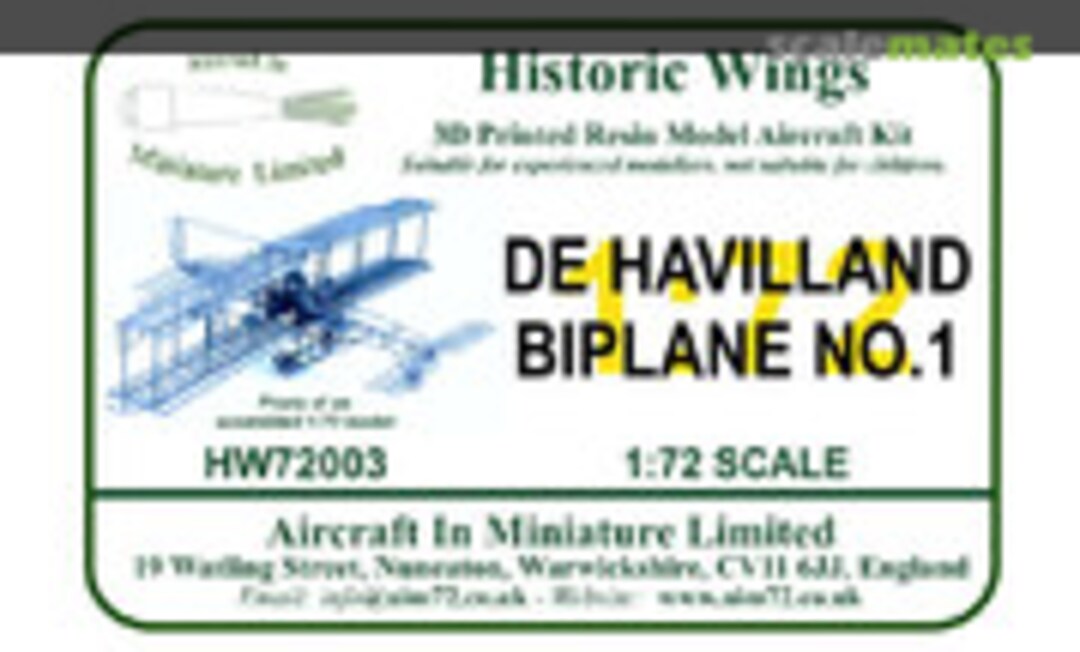 1:72 De Havilland Biplane No.1 (1909) (Aircraft In Miniature Ltd HW72003) HW72003