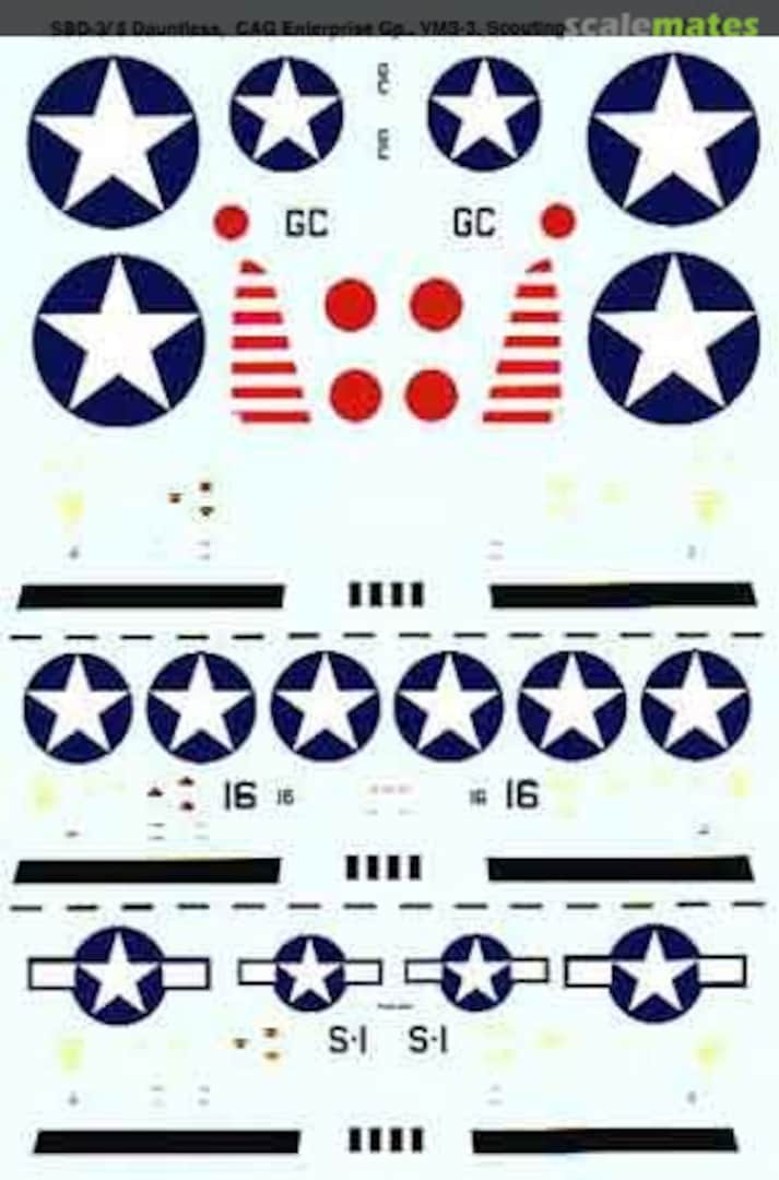 Boxart SBD-3/5 Dauntless: CAG Enterprise Gp., VMS-3, Scouting 71. 72-855 Microscale Boxart SBD-3/5 Dauntless: CAG Enterprise Gp., VMS-3, Scouting 71. 72-855 Microscale