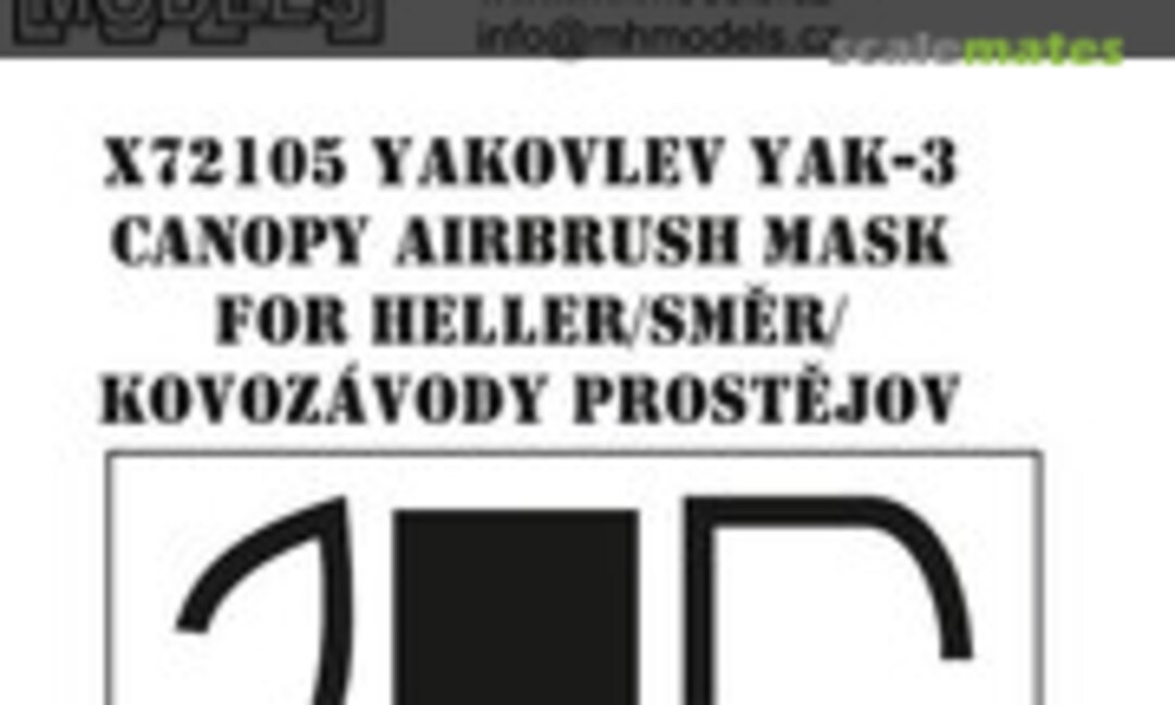 1:72 Yakovlev Yak-3 Canopy Airbrush Mask (MH Models X72105) X72105