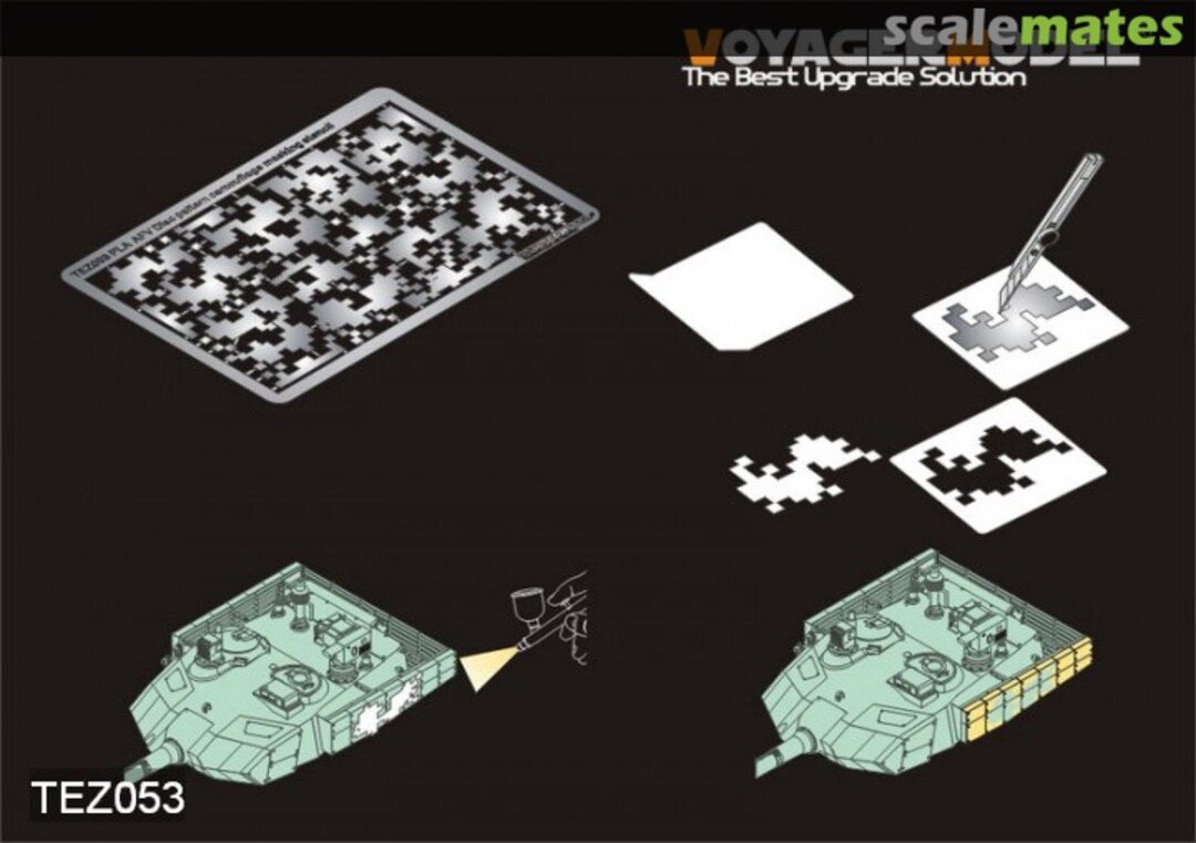 Boxart Digital Camouflage Masking Stencil 1 TEZ053 Voyager Model Boxart Digital Camouflage Masking Stencil 1 TEZ053 Voyager Model