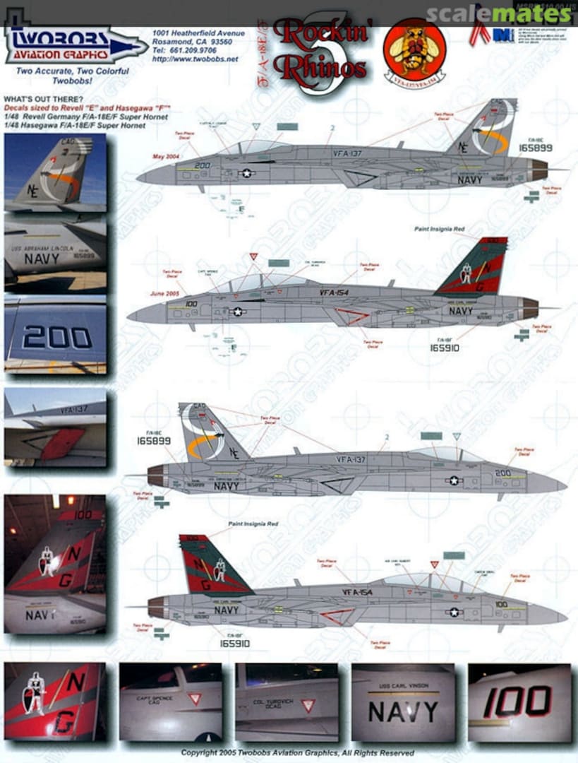 Boxart F/A-18E/F Rockin' Rhinos 3 48-104 TwoBobs Aviation Graphics Boxart F/A-18E/F Rockin' Rhinos 3 48-104 TwoBobs Aviation Graphics