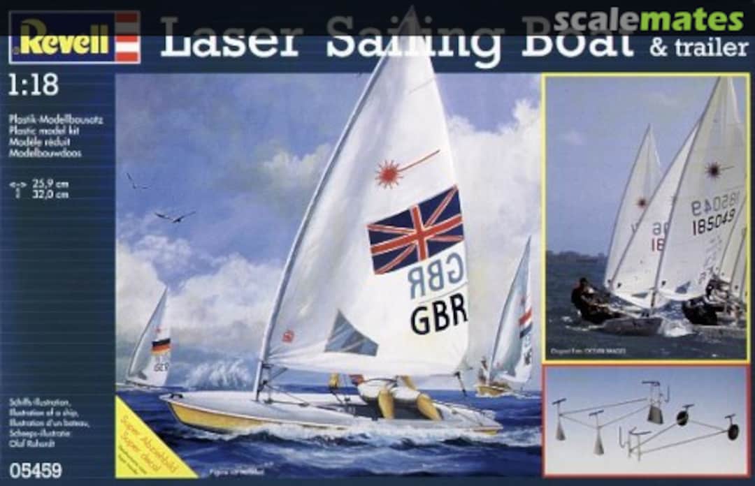 Boxart Laser Sailing Boat & trailer 05459 Revell Boxart Laser Sailing Boat & trailer 05459 Revell