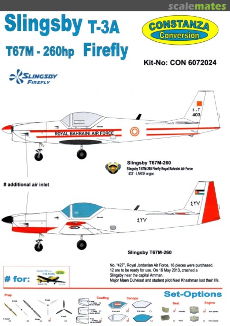 Boxart Slingsby T-3A / T67M-260hp Firefly CON 6072024 Constanza Kit Boxart Slingsby T-3A / T67M-260hp Firefly CON 6072024 Constanza Kit