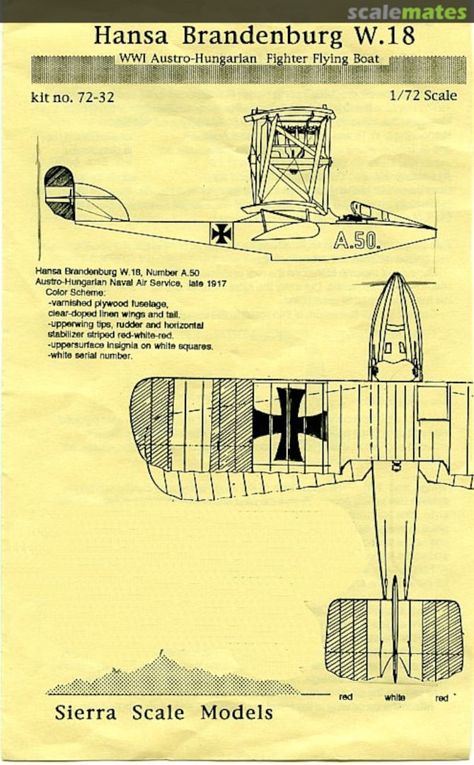 Boxart Hansa Brandenburg W.18 72-32 Sierra Scale Models Boxart Hansa Brandenburg W.18 72-32 Sierra Scale Models
