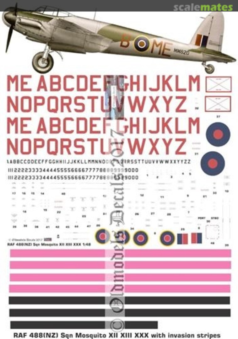 Boxart RAF 488(NZ) Sqn Mosquitos XII XIII XXX OMD0754-1213 Oldmodels Decals Boxart RAF 488(NZ) Sqn Mosquitos XII XIII XXX OMD0754-1213 Oldmodels Decals