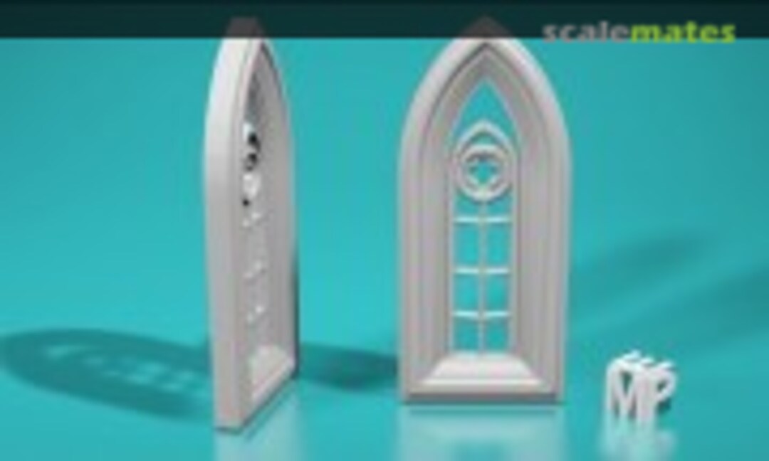 1:35 Stained glass church window - type 2 - narrow - half (EMP3d 35150440) 35150440