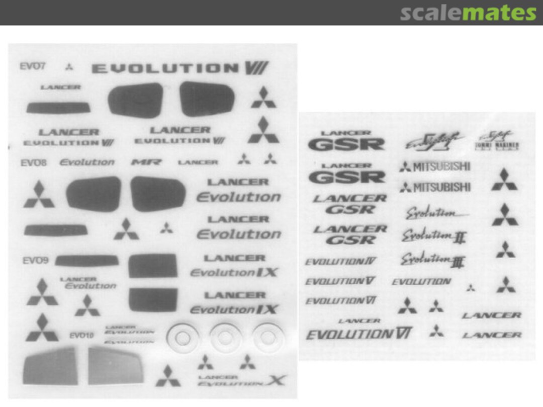 Boxart Mitsubisher Lancer Evo I to X Sticker MS-013 A+ Club Boxart Mitsubisher Lancer Evo I to X Sticker MS-013 A+ Club