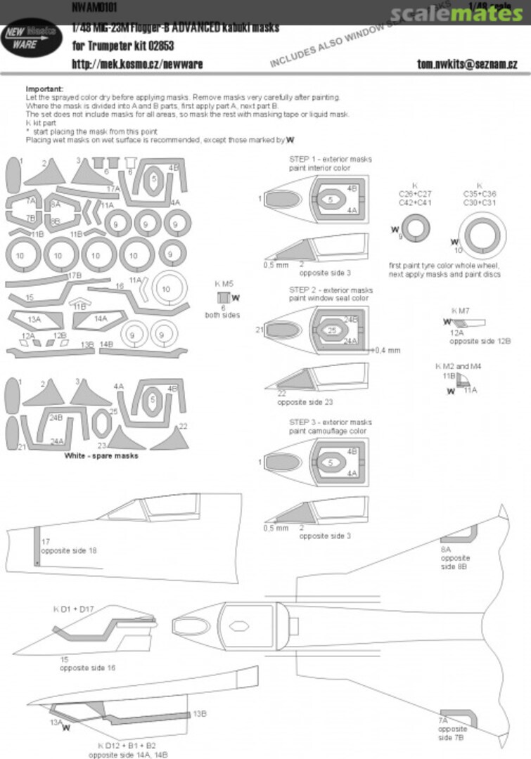 Boxart MiG-23M Flogger B ADVANCED kabuki masks NWAM0101 New Ware