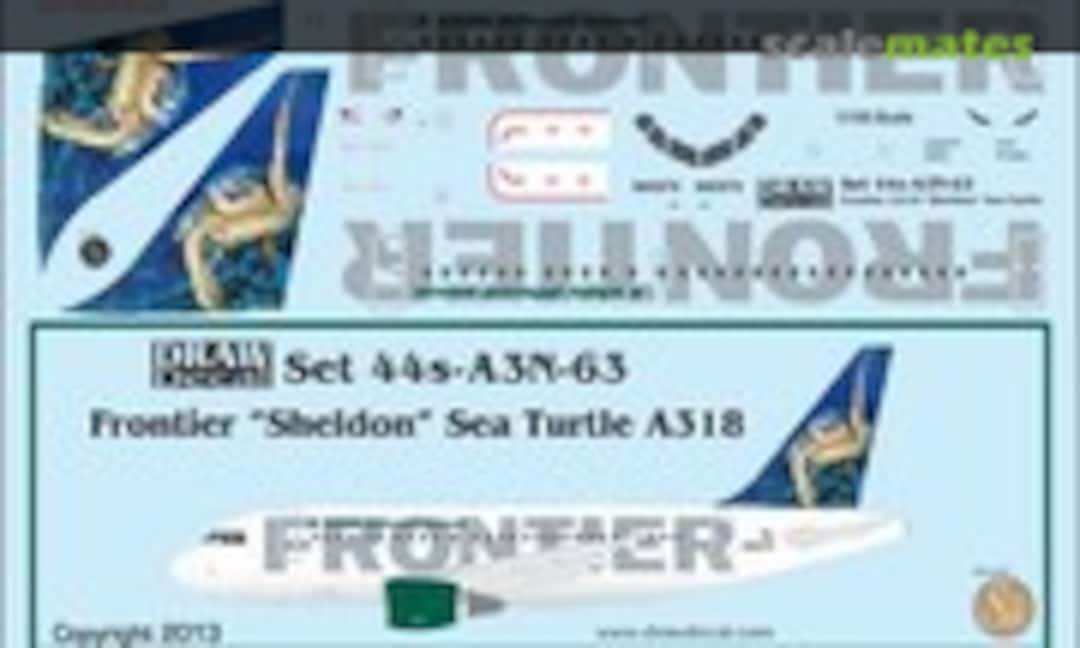 1:144 Frontier &quot;Sheldon&quot; Sea Turtle A318 (Draw Decal 44s-A3N-63)