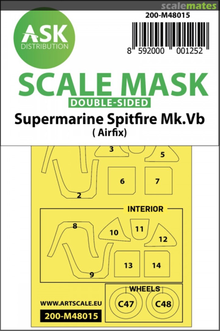 Boxart Spitfire Mk.Vb masks 200-M48015 ASK Boxart Spitfire Mk.Vb masks 200-M48015 ASK