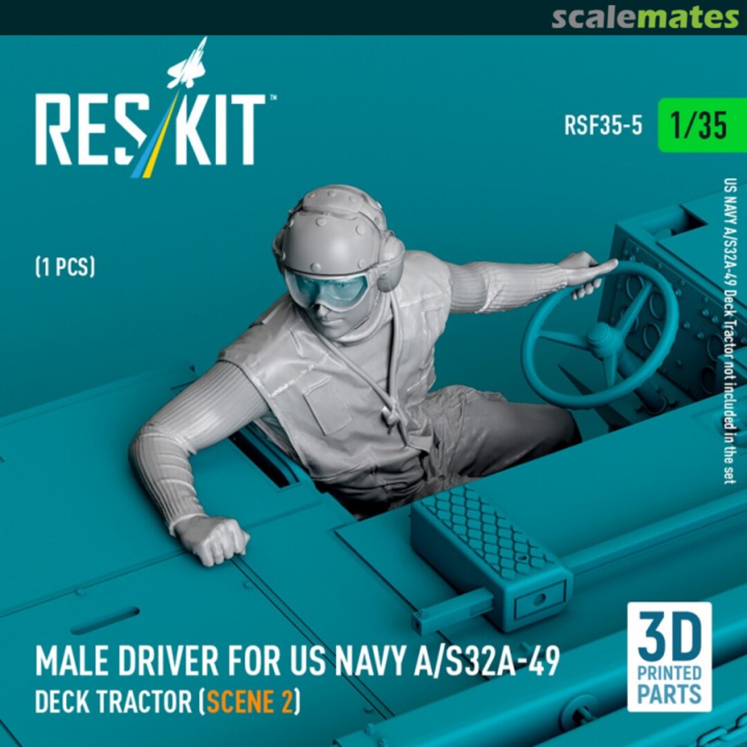 Boxart Male driver for US NAVY A/S32A-49 Deck Tractor (scene 2) (1 pcs) RSF35-0005 ResKit Boxart Male driver for US NAVY A/S32A-49 Deck Tractor (scene 2) (1 pcs) RSF35-0005 ResKit