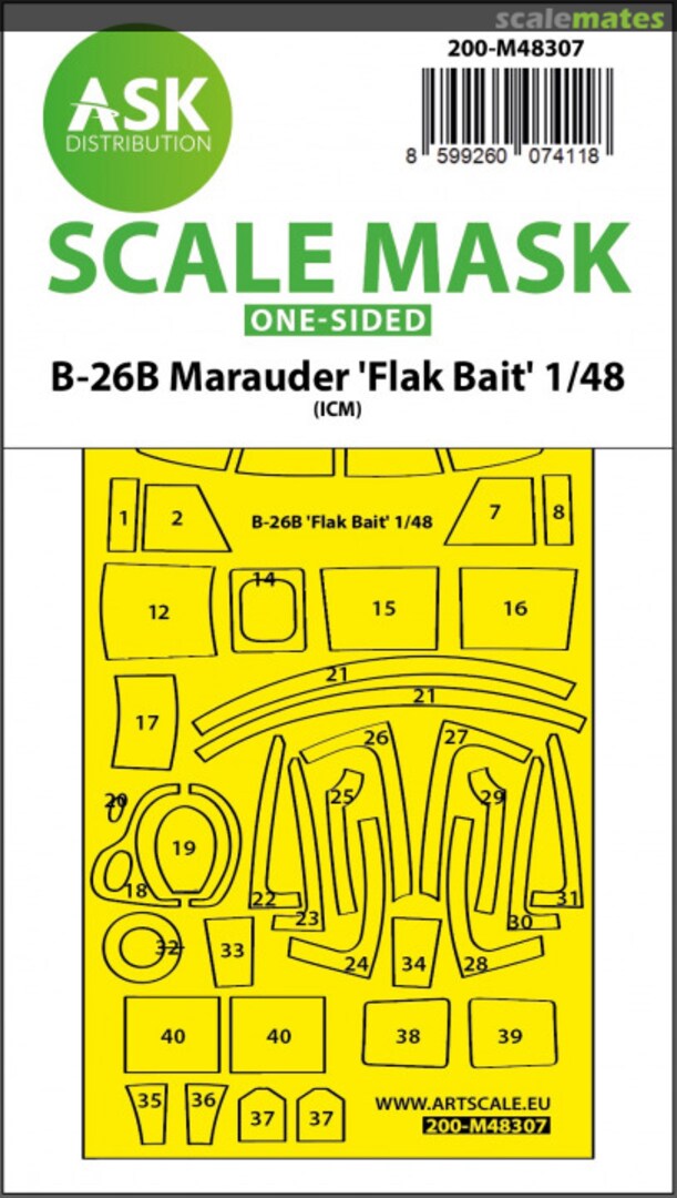 Boxart B-26B Marauder "Flak Bait" masks 200-M48307 ASK Boxart B-26B Marauder "Flak Bait" masks 200-M48307 ASK