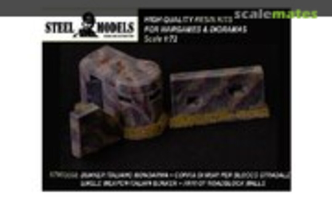 Italian WWII bunker for MG with road block walls (Steel Models STM72008)