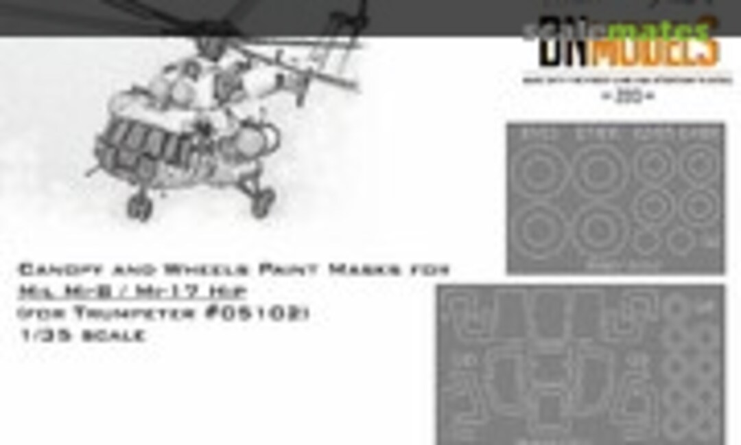 1:35 Mil Mi-8 / Mi-17 Paint Mask Set - Canopy, Windows & Wheels (DN Models 35/827-072) 35/827-072