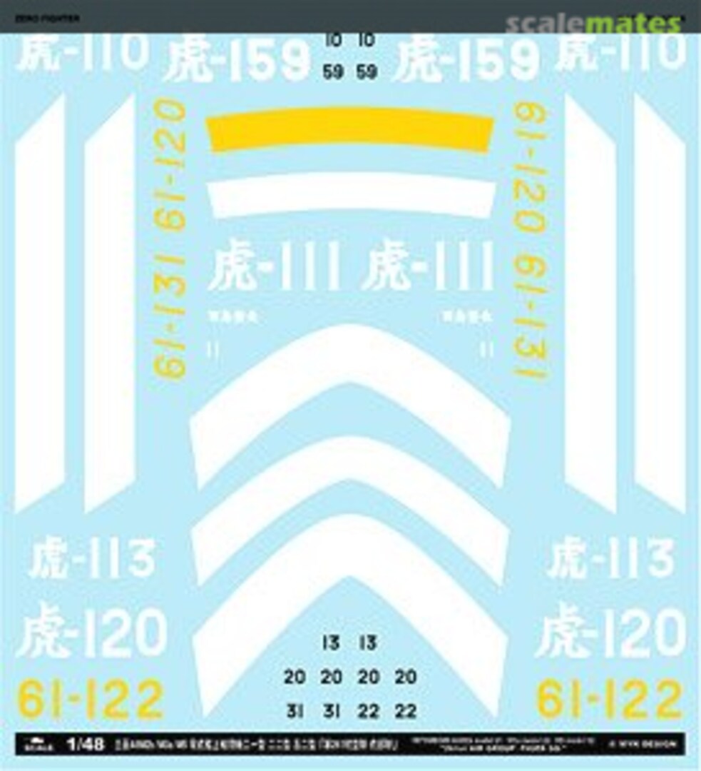 Boxart Mitsubishi A6M2b/M3a/M5 Zero Model 21/22/52 261 Air Corps A-48038 MYK Design