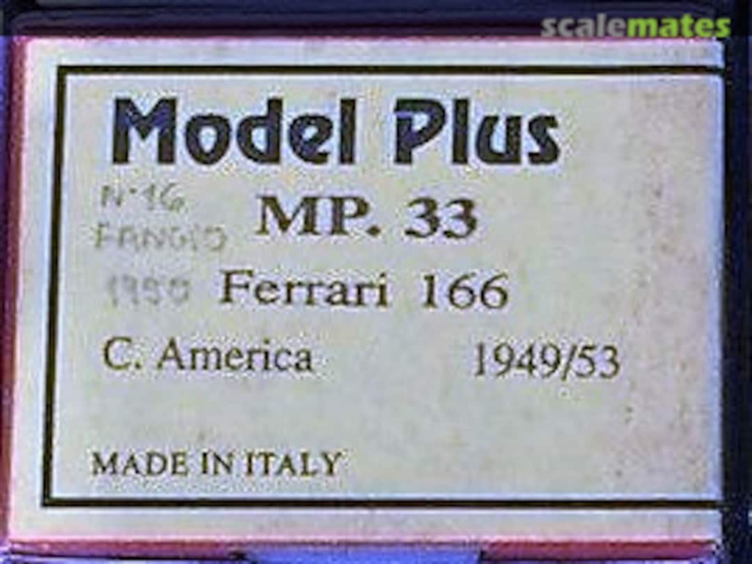 Boxart Ferrari 166 MP33 MG Model Plus Boxart Ferrari 166 MP33 MG Model Plus