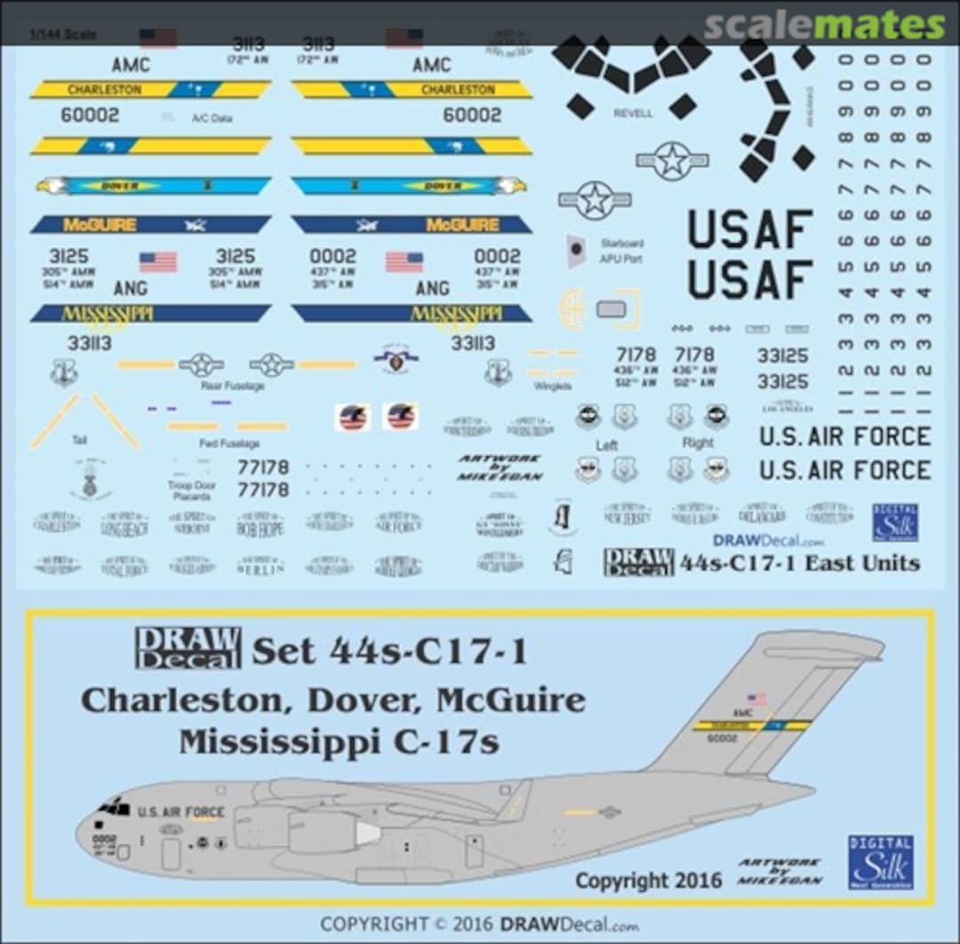 Boxart USAF C-17A East Coast 44s-C17-1 Draw Decal Boxart USAF C-17A East Coast 44s-C17-1 Draw Decal