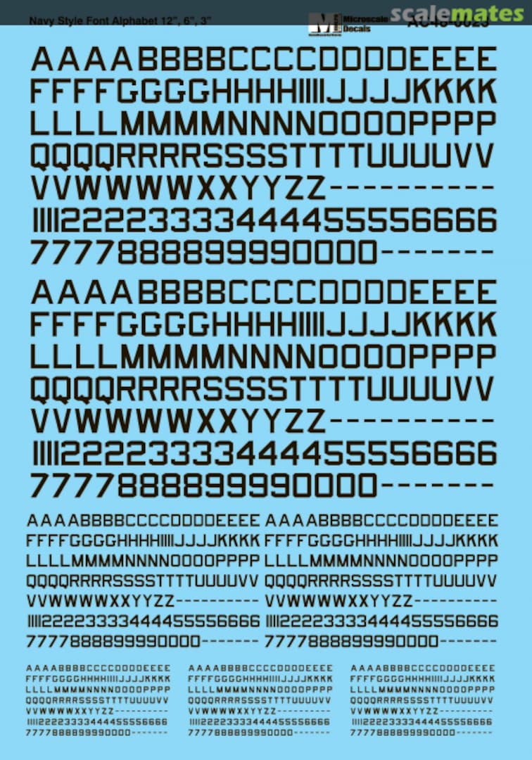 Boxart Navy Style Font - Alphabet AC48-0023 Microscale Boxart Navy Style Font - Alphabet AC48-0023 Microscale