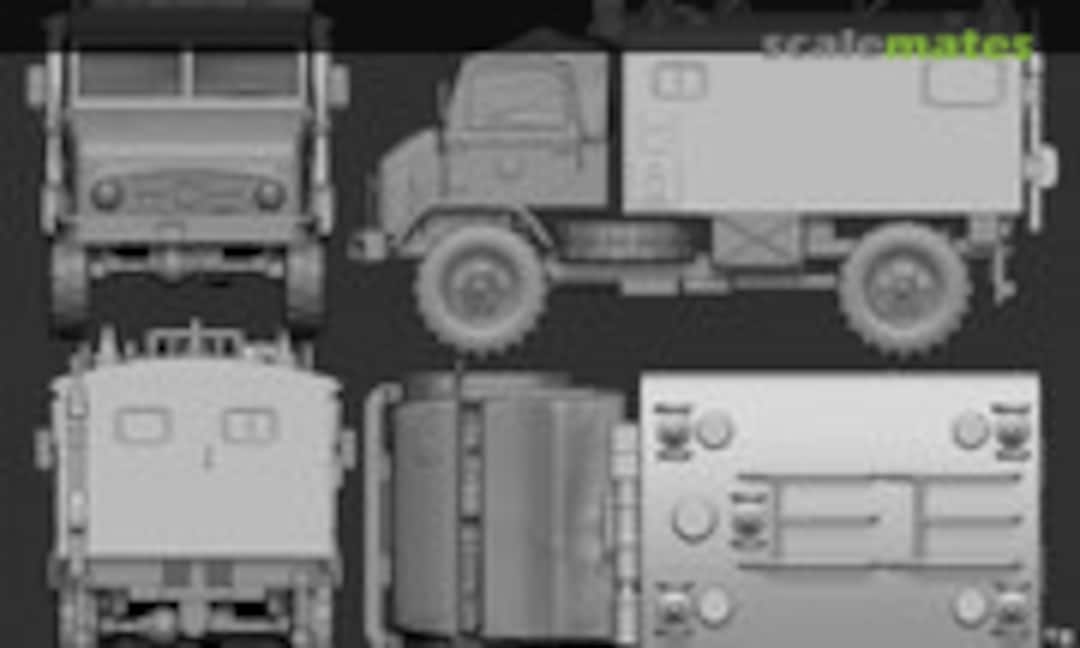 1:72 Unimog 404 - Funkkoffer (Germania Figuren STL CW 1017)