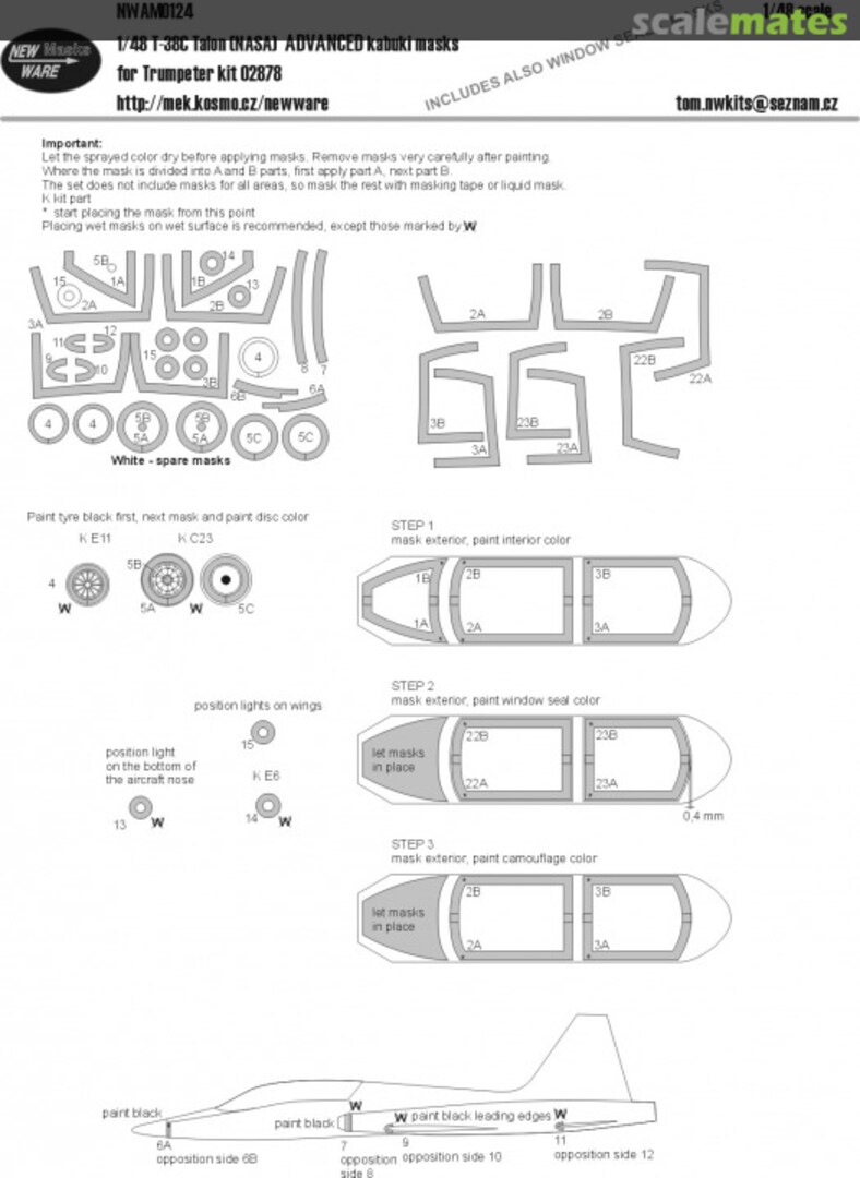 Boxart T-38C Talon (NASA) ADVANCED kabuki masks NWAM0124 New Ware Boxart T-38C Talon (NASA) ADVANCED kabuki masks NWAM0124 New Ware
