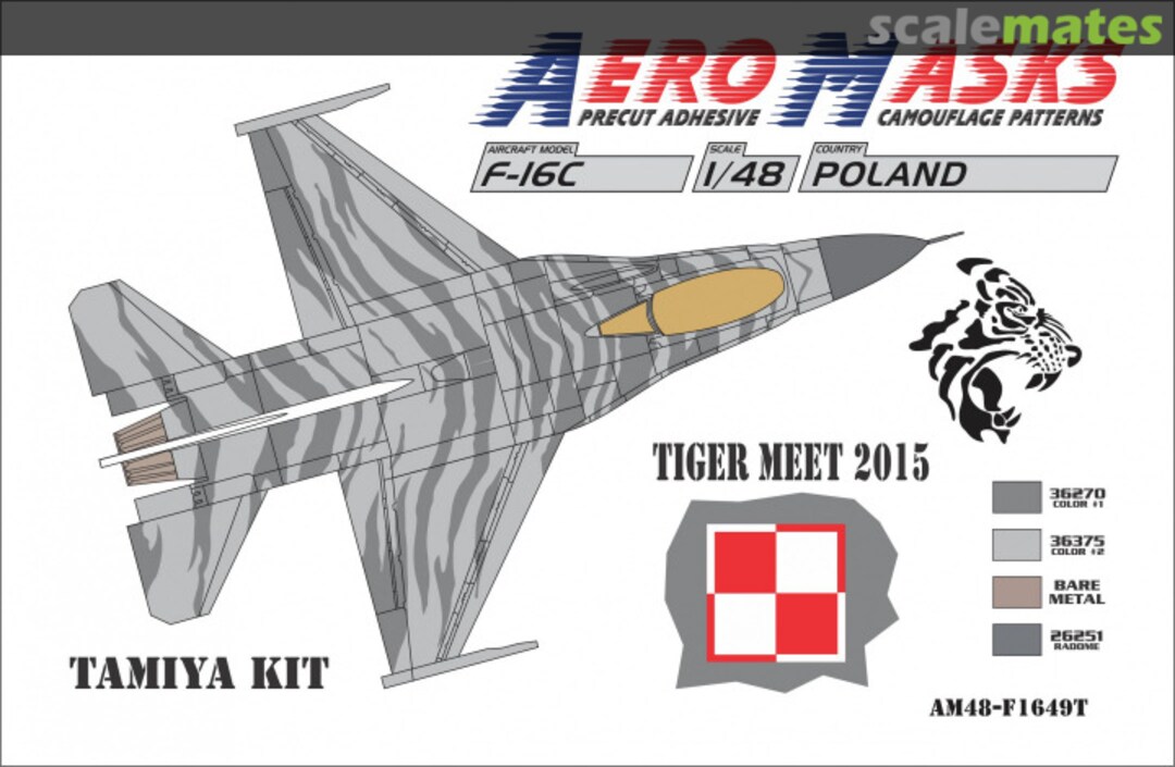 Boxart F-16 Polish Air Force "Tigher Meet 2015" scheme AM48-F1649T AeroMasks Boxart F-16 Polish Air Force "Tigher Meet 2015" scheme AM48-F1649T AeroMasks
