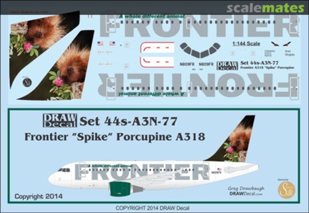Boxart Frontier "Spike" Porcupine A318 44s-A3N-77 Draw Decal Boxart Frontier "Spike" Porcupine A318 44s-A3N-77 Draw Decal