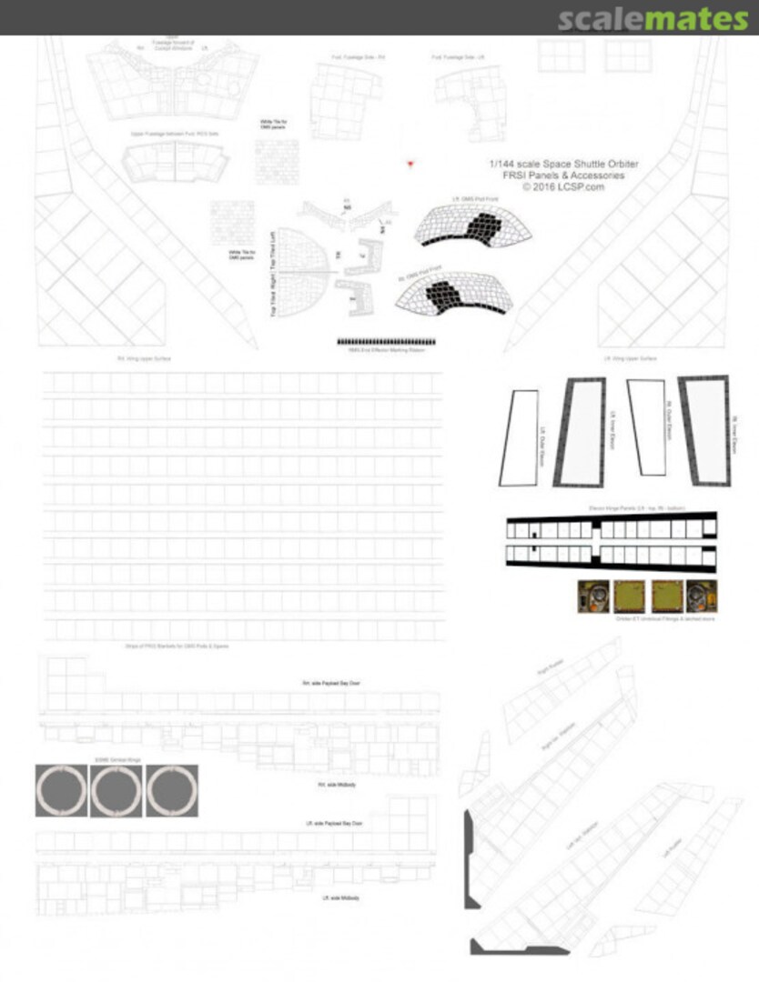 Boxart Late Era Shuttle Orbiter White Tile Decal Set STS-LAD-1-144 Lake County SpacePort Boxart Late Era Shuttle Orbiter White Tile Decal Set STS-LAD-1-144 Lake County SpacePort