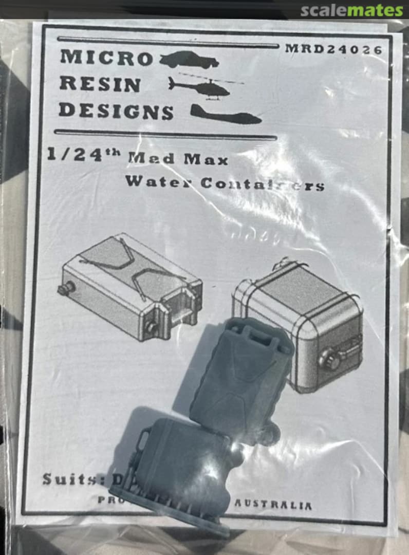Boxart Mad Max Water Containers MRD24026 Micro Resin Designs Boxart Mad Max Water Containers MRD24026 Micro Resin Designs