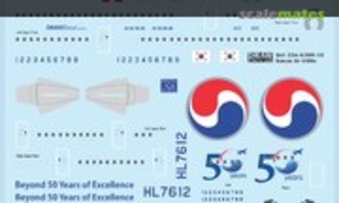1:125 Korean Air Airbus A380s (Draw Decal 25-A380-10) 25-A380-10