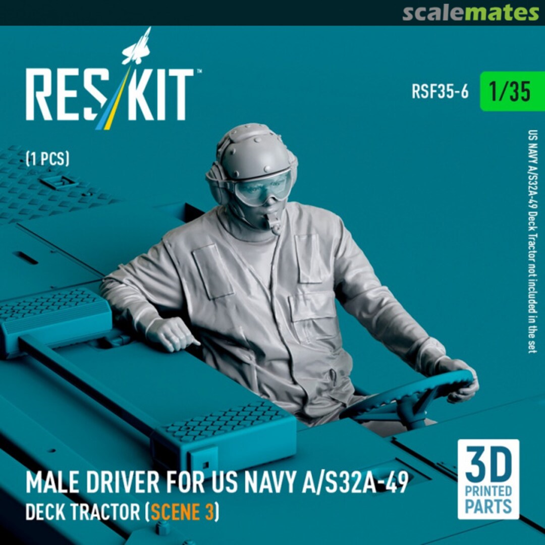 Boxart Male driver for US NAVY A/S32A-49 Deck Tractor (scene 3) (1 pcs) RSF35-0006 ResKit Boxart Male driver for US NAVY A/S32A-49 Deck Tractor (scene 3) (1 pcs) RSF35-0006 ResKit