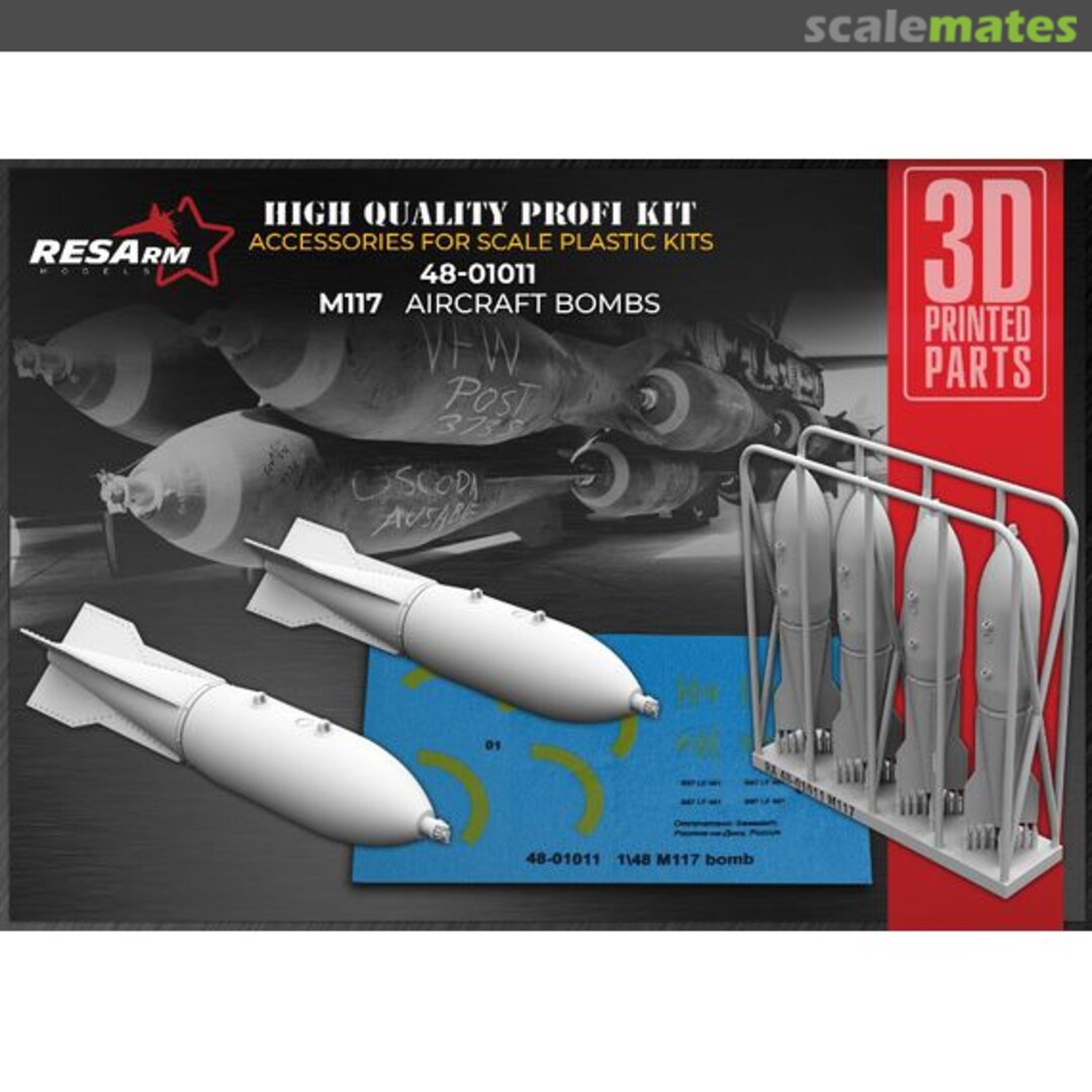 Boxart M117 aircraft bombs (+decal) 48-01011 RESArm Boxart M117 aircraft bombs (+decal) 48-01011 RESArm