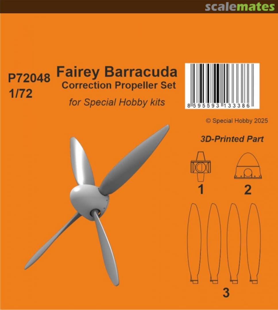 Boxart Fairey Barracuda Correction Propeller Set P72048 CMK