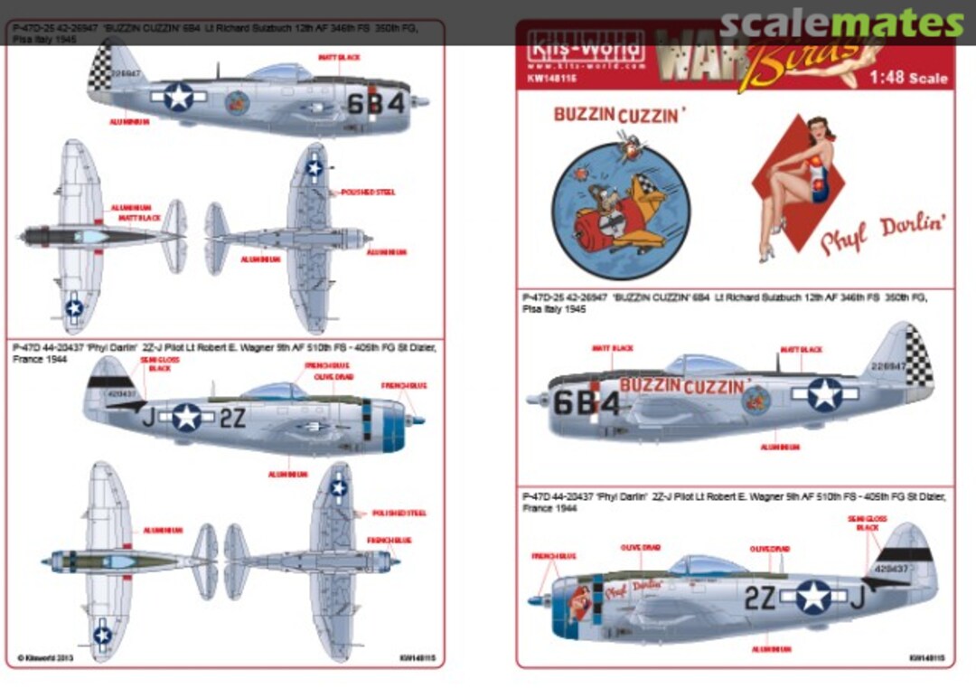 Boxart P-47D Thunderbolts KW148115 Kits-World Boxart P-47D Thunderbolts KW148115 Kits-World