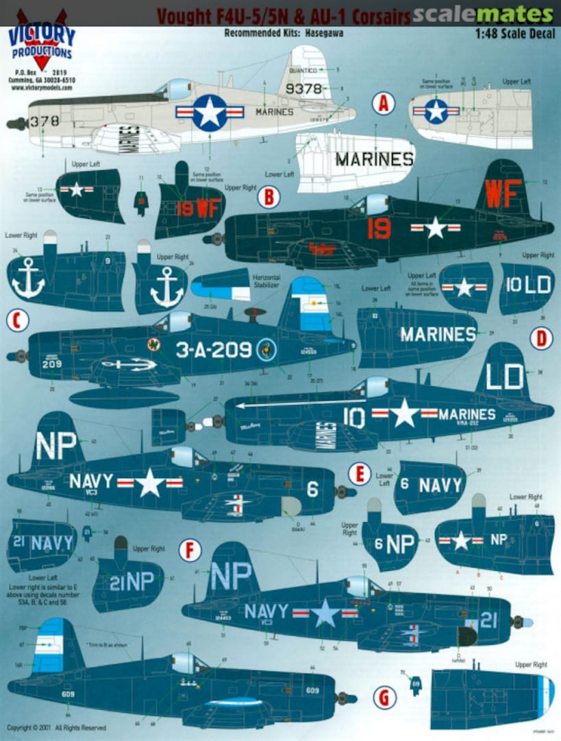 Boxart Vought F4U-5/5N & AU-1 Corsairs VPD48001 Victory Productions Boxart Vought F4U-5/5N & AU-1 Corsairs VPD48001 Victory Productions
