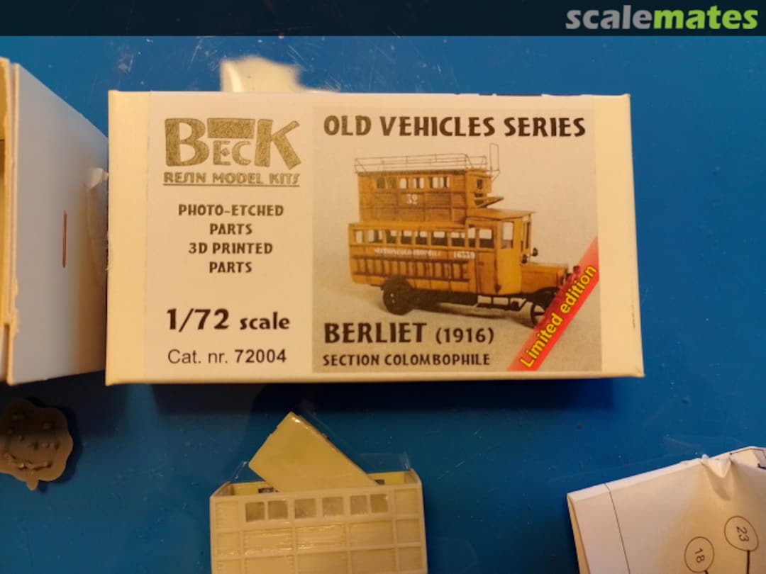 Boxart Berliet 1916 Section Colombophile 72004 Beck Resin Model Kits Boxart Berliet 1916 Section Colombophile 72004 Beck Resin Model Kits