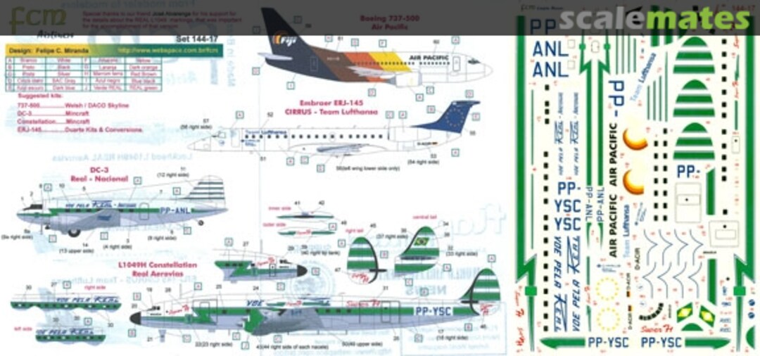 Boxart Airlines: Air Pacific 737-500; Cirrus LH ERJ-145; REAL Nacional DC-3; REAL Aeronaves L-1049H 144-17 FCM Boxart Airlines: Air Pacific 737-500; Cirrus LH ERJ-145; REAL Nacional DC-3; REAL Aeronaves L-1049H 144-17 FCM