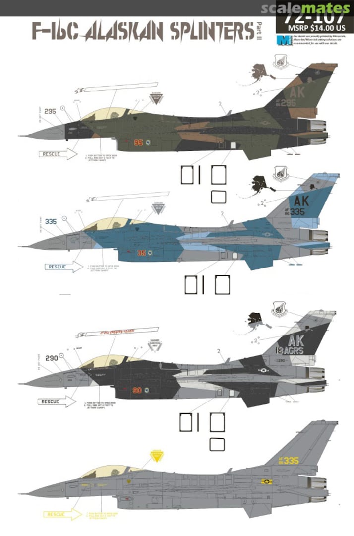 Boxart F-16C Alaskan Splinters 72-107 TwoBobs Aviation Graphics